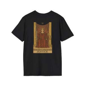 The Justice Tarot Card T-Shirt – Mystical Graphic Tee for Truth, Balance & Fairness