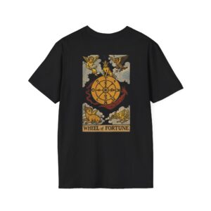 The Wheel of Fortune Tarot Card T-Shirt | Destiny & Luck Graphic Tee | Mystical Witchy Spiritual Shirt for Men & Women